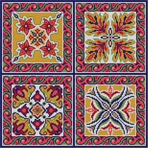 The Meredith Collection Treglown Designs Oriental Tiles Needlepoint Canvas