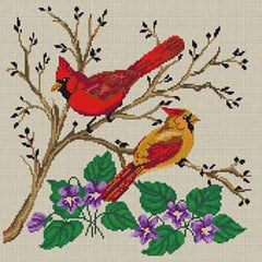 The Meredith Collection Treglown Designs Robin & Blossoms Ecru Needlepoint Canvas