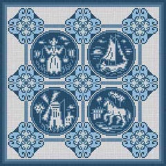 The Meredith Collection Treglown Designs Blue Delft Needlepoint Canvas