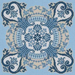 The Meredith Collection Treglown Designs Blue Tile Needlepoint Canvas