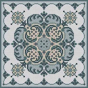 The Meredith Collection Treglown Designs Fleur De Lis Tile Needlepoint Canvas