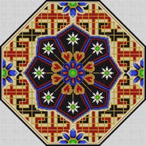 The Meredith Collection Treglown Designs Geometric Tile Octagon Needlepoint Canvas