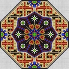 The Meredith Collection Treglown Designs Geometric Tile Octagon Needlepoint Canvas