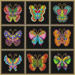 The Meredith Collection Treglown Designs Cloisonné Butterflies Needlepoint Canvas