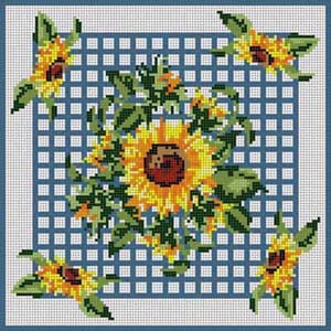 The Meredith Collection Treglown Designs Sunflower Square Bkg Needlepoint Canvas
