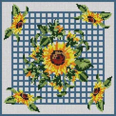 The Meredith Collection Treglown Designs Sunflower Square Bkg Needlepoint Canvas