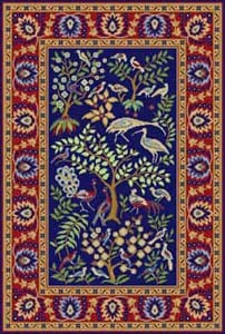 The Meredith Collection Treglown Designs Oriental Rug with Red Border Needlepoint Canvas