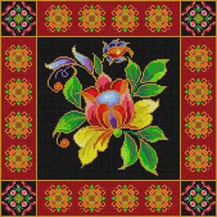 The Meredith Collection Treglown Designs Ethnic Floral Needlepoint Canvas