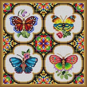 The Meredith Collection Treglown Designs Victorian Butterflies Needlepoint Canvas