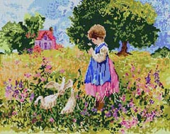 The Meredith Collection Treglown Designs Backyard Geese Needlepoint Canvas