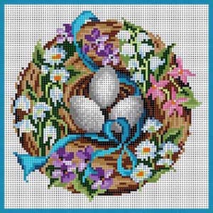 The Meredith Collection Treglown Designs Birds Nest Needlepoint Canvas