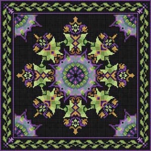 The Meredith Collection Treglown Designs Violet & Green Geo Needlepoint Canvas