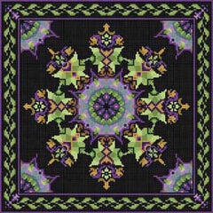 The Meredith Collection Treglown Designs Violet & Green Geo Needlepoint Canvas