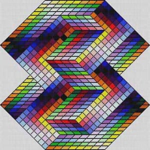 The Meredith Collection Treglown Designs Optical in Grey Needlepoint Canvas