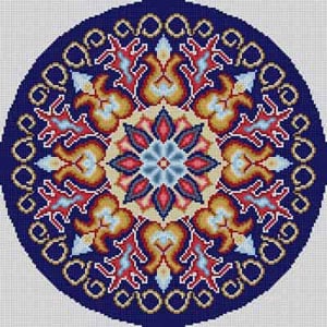 The Meredith Collection Treglown Designs Round Geometric Needlepoint Canvas