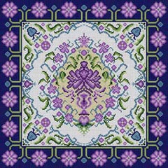The Meredith Collection Treglown Designs Oriental Pattern with Purple Flower Border Needlepoint Canvas