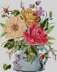 The Meredith Collection Treglown Designs Vase Of Roses Needlepoint Canvas
