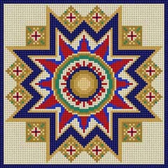 The Meredith Collection Treglown Designs Red Tile Pattern Needlepoint Canvas