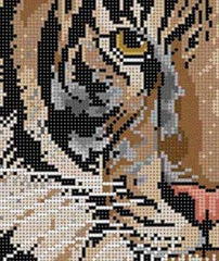 The Meredith Collection Treglown Designs Tiger Half Faced Needlepoint Canvas