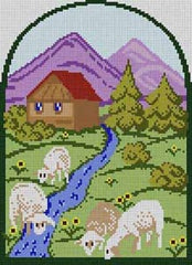 The Meredith Collection Treglown Designs Sheep Scene Needlepoint Canvas