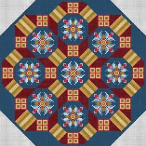 The Meredith Collection Treglown Designs Quilt Pattern Octagon Needlepoint Canvas