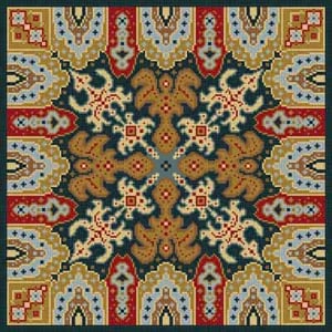 The Meredith Collection Treglown Designs Green Tile Pattern Needlepoint Canvas