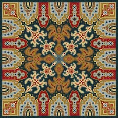 The Meredith Collection Treglown Designs Green Tile Pattern Needlepoint Canvas