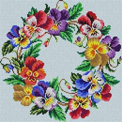 The Meredith Collection Treglown Designs Pansy Wreath Needlepoint Canvas