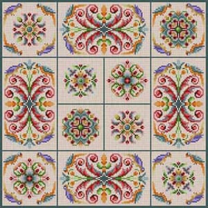 The Meredith Collection Treglown Designs Folk Art Patterns Needlepoint Canvas