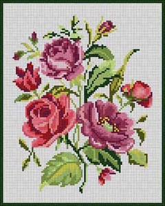 The Meredith Collection Treglown Designs Roses Needlepoint Canvas