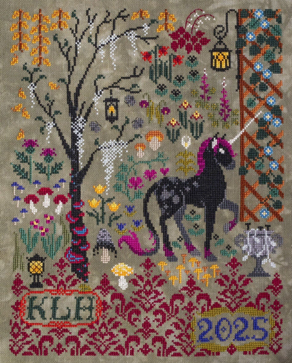 Sprouting Lupine Garden of Shadows Cross Stitch Pattern