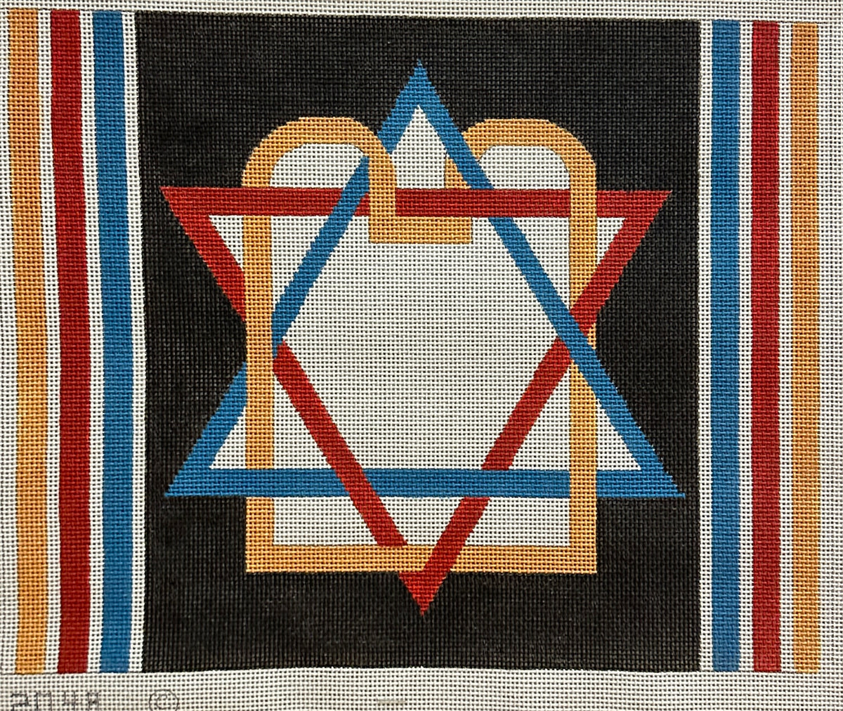 Gone Stitching Star of David & Tablets Striped Tallis Bag Needlepoint Canvas