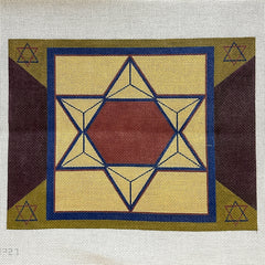 Gone Stitching Star of David in Navy Square Tallis Bag Needlepoint Canvas