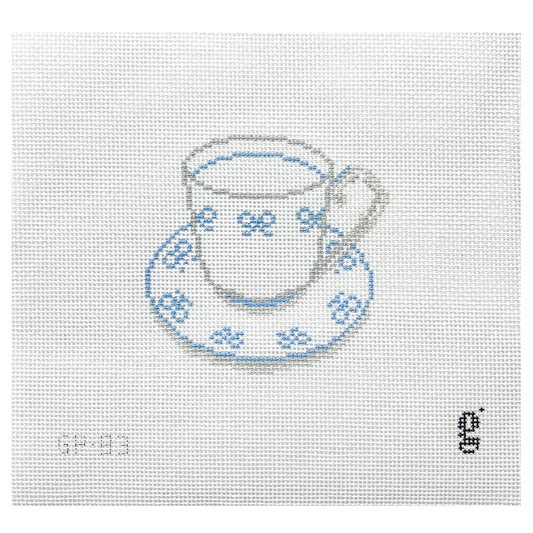 Goodpoint Needlepoint Blue Bow Teacup Needlepoint Canvas