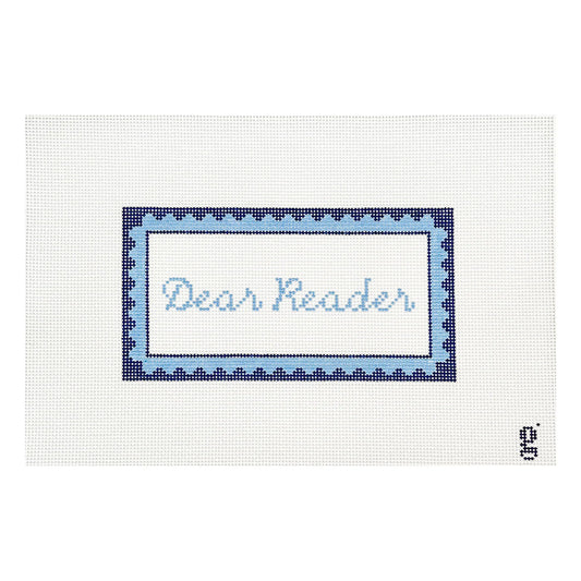 Goodpoint Needlepoint Dear Reader Needlepoint Canvas - Navy