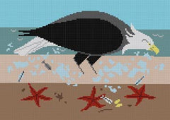 Charley Harper American Bald Eagle Needlepoint Canvas