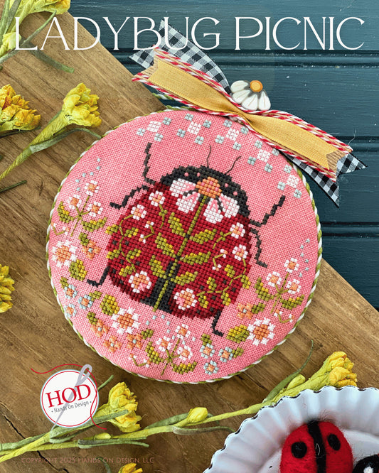 Hands On Design Ladybug Picnic Cross Stitch Pattern