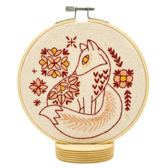 Hook Line and Tinker Embroidery Kits Folk Fox Complete Embroidery Kit - Color