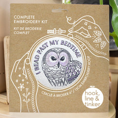 Hook Line and Tinker Embroidery Kits I Read Past My Bedtime Complete Embroidery Kit