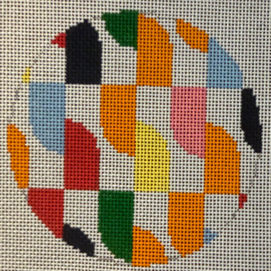 The Gingham Stitchery Krissy Johnson Designs Sawtooth Round Needlepoint Canvas
