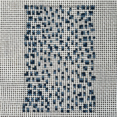 The Gingham Stitchery Kate Woodward French Dots Luggage Tag Blue Needlepoint Canvas