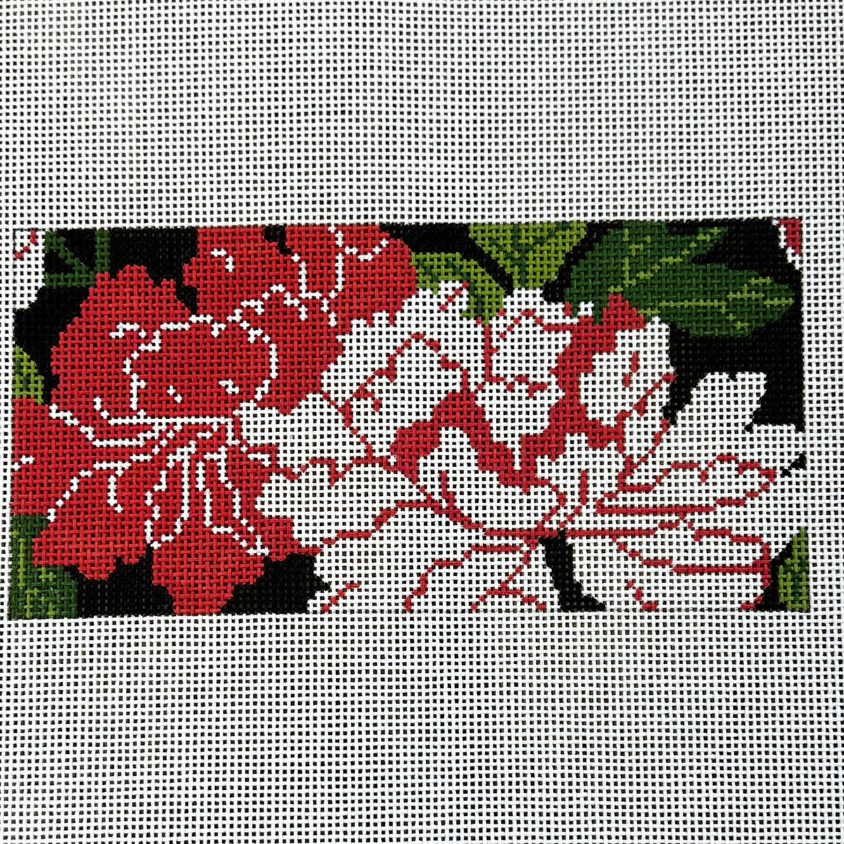 The Gingham Stitchery Kate Woodward Peony Insert Needlepoint Canvas