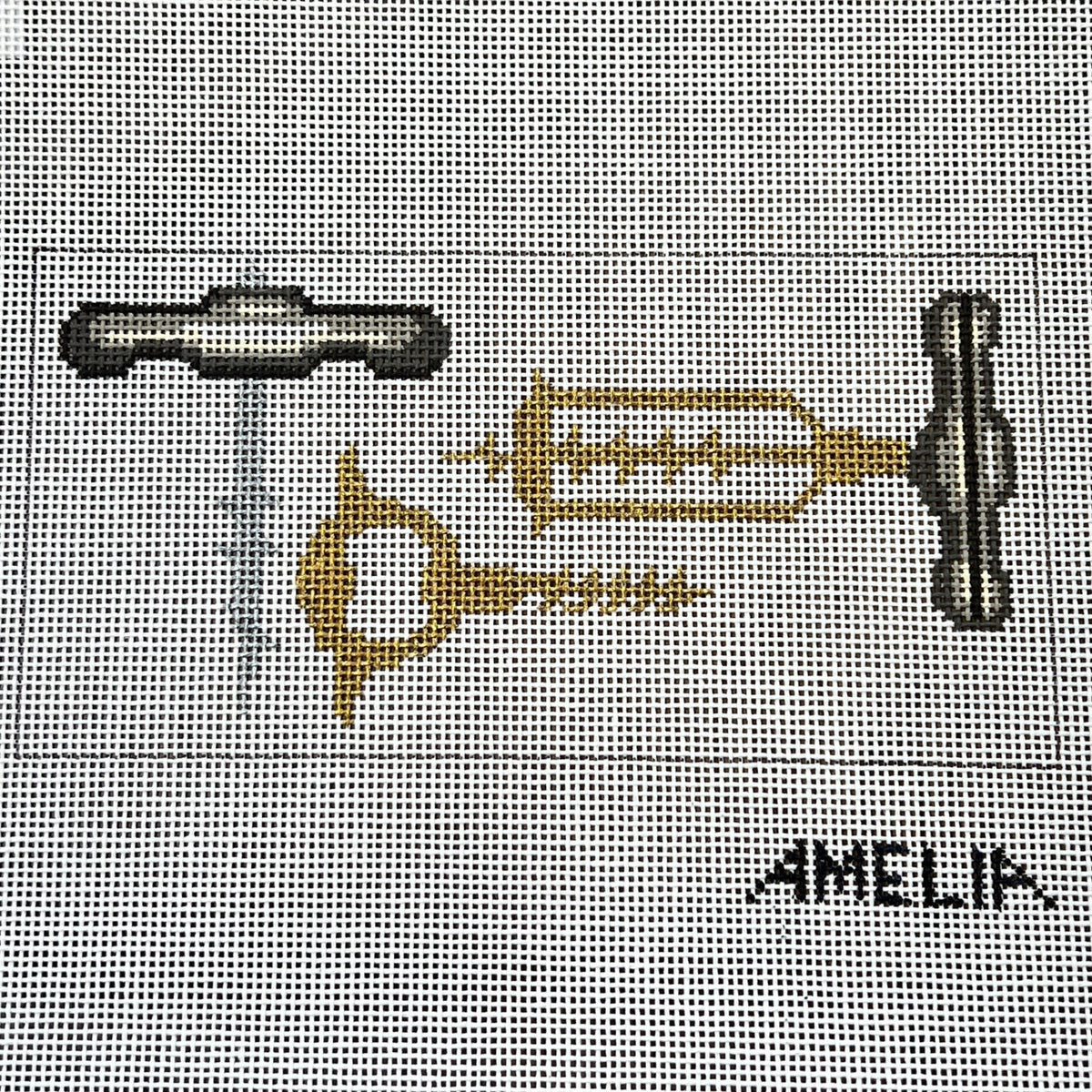 The Gingham Stitchery Amelia Bond Designs Corkscrew Insert Needlepoint Canvas