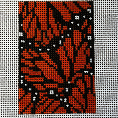 The Gingham Stitchery Kate Woodward Monarch Luggage Tag Needlepoint Canvas