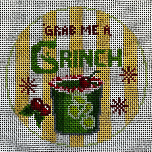 The Gingham Stitchery Kirkland Design Studios Happier Hour Coaster Grab Me A Grinch Needlepoint Canvas