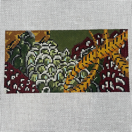 The Gingham Stitchery Kate Woodward Pheasant Feathers Insert Needlepoint Canvas