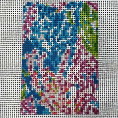 The Gingham Stitchery Krissy Johnson Designs Party Coral Passport Insert Needlepoint Canvas