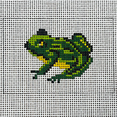 The Gingham Stitchery Amelia Bond Designs Frog Luggage Tag Needlepoint Canvas