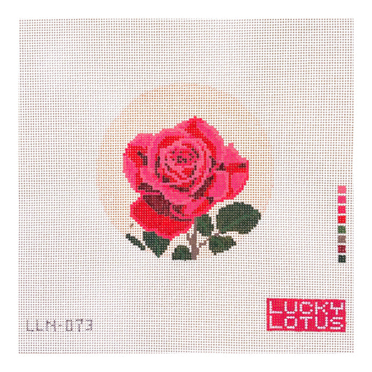 Lucky Lotus Flowers of America New York Rose Needlepoint Canvas