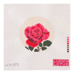 Lucky Lotus Flowers of America New York Rose Needlepoint Canvas